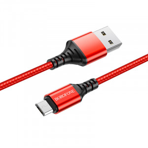Borofone Cablu BX54 Ultra Bright - USB to Micro USB - 2,4A 1 metre red