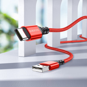 Borofone Cablu BX54 Ultra Bright - USB to Tip C - 2,4A 1 metre red - Img 2