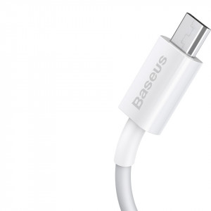 Cablu Baseus Superior - USB to MicroUSB - 2A 1 metru, alb - Img 2