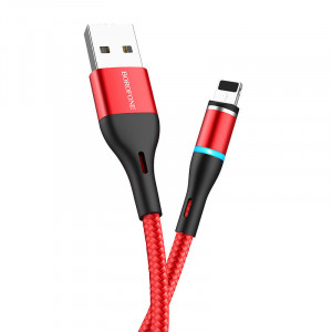 Cablu Borofone BU16 Skill magnetic - USB to Lightning - 2,4A 1,2 metri rosu - Img 2