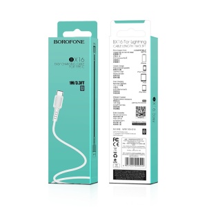 Cablu Borofone BX16 Easy - USB la Tip C - 3A, 1 metru, alb, MGKABAV1291 - Img 5