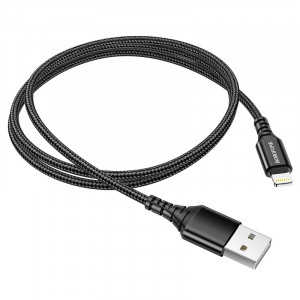 Cablu Borofone BX54 Ultra Bright - USB to Lightning - 2,4A 1 metre Negru - Img 2