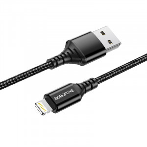 Cablu Borofone BX54 Ultra Bright - USB to Lightning - 2,4A 1 metre Negru - Img 3