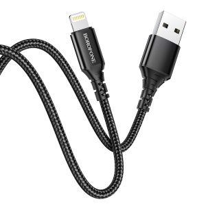 Cablu Borofone BX54 Ultra Bright - USB to Lightning - 2,4A 1 metre Negru - Img 4