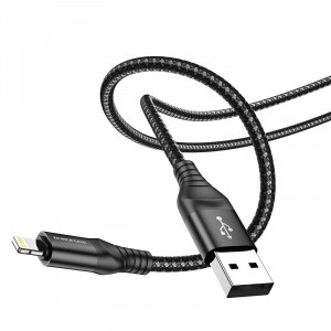Cablu Borofone BX56 Delightful - USB to Lightning - 2,4A 1 metru negru