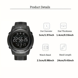 Ceas digital sport unisex cu lumină de noapte, alarma, cronometru, PMYG147728 - Img 3