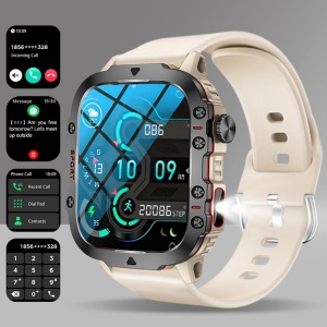 Ceas Smartwatch 4.65 cm cu ecran tactil, carcasă din aliaj, curea silicon, TMFN9220732