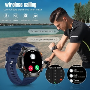 Ceas smartwatch sport, cu busolă si lanterna LED, PMHV30629-NEGRU - Img 7