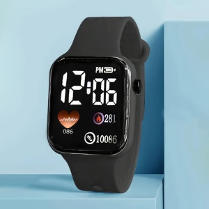 Ceas Sport Led Unisex, Quartz, afisaj Digital, Negru, TMYE3410110 - Img 4
