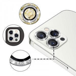 Folie Sticla Tempered HARD DIAMOND pentru camera (LENS) pentru Iphone 14 Pro/14 Pro Max silver (3 pieces) - Img 2