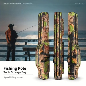 Husa de pescuit pentru lansete camuflaj, 2 compartimente, diferite dimensiuni, PMTY47542