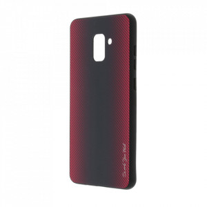 Husa pentru Samsung Galaxy A8 PLUS - Husa Pro Shield Sticla Rosu cu Efect Gradient - Img 4