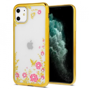 Husa pentru SAMSUNG GALAXY S21, DIAMOND FLOWER, aurie, POK038381
