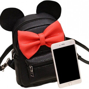 Mini Rucsac Dama Red Bow, negru, L302 - Img 4