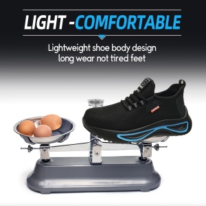 Pantofi de siguranță cu vârf din oțel și talpă anti-înțepare – model sport, negru cu albastru, TMXP128273 - Img 6