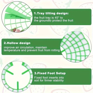 Set 10 suporturi de plantare cu 3 picioare robuste, pentru capsuni, TMVJ2089341 - Img 2