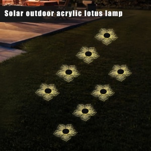 Set 4 lămpi solare LED tip Lotus – Iluminat decorativ pentru sol, 12 LED-uri, TMQM837212 - Img 3
