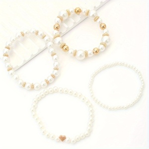 Set cadou, 4 bratari din perle artificiale, PMDV51617 - Img 4