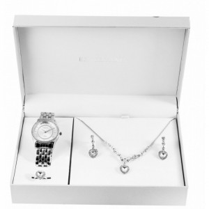 Set cadou, ceas dama, Excellanc, Argintiu, Sublim Fit Utopia, colier cu pandativ, 1 pereche cercei, inel dama Excellanc, PMC1800220-001SE - Img 5