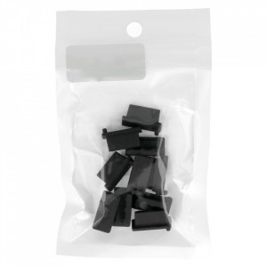 Silicone dust plug USB Negru - 10 pieces