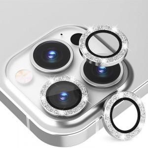 Sticla Tempered HARD DIAMOND pentru camera (LENS) pentru Iphone 15/15 Plus silver (2 pieces) - Img 2