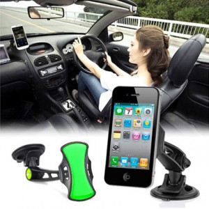 Suport auto GripGo universal pentru telefoane, GPS, tablete cu rotire 360 grade - Albastru - GR011124