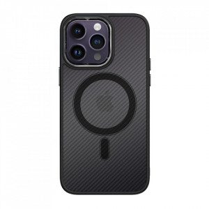Tel Protect Magnetic Carbon Carcasa pentru Iphone 12 Pro Max Negru
