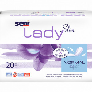 Absorbante pentru incontinenta Seni Lady SLIM NORMAL, 20 buc 3picaturi