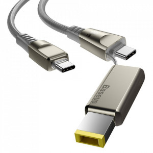 Baseus Cablu Flash Series 2 in 1 - USB to Tip C + DC adapter Lenovo - 100W 5A 2 metri (CA1T2-B0G) szary