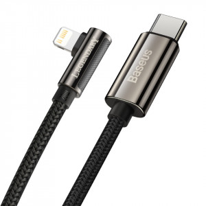 Baseus Cablu Legend - Tip C to Lightning - angled PD 20W 1 metre (CATLCS-01) Negru