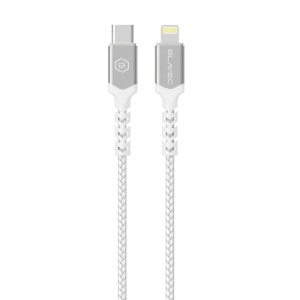 Blavec Cable Raptor braided - Type C to Lightning - PD 20W 2,4A 0,25 metres (CRA-CL24WS025) white-silver, MGKABAV1664