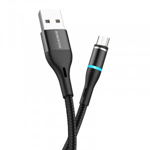 Borofone Cablu BU16 Skill magnetic - USB to Micro USB - 2,4A 1,2 metri Negru