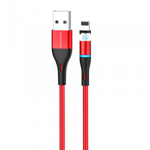 Cablu Borofone BU16 Skill magnetic - USB to Lightning - 2,4A 1,2 metri rosu - Img 3