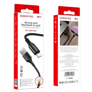 Cablu Borofone BX54 Ultra Bright - USB to Lightning - 2,4A 1 metre Negru