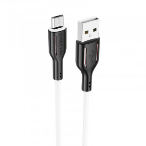 Cablu Borofone BX63 Charming - USB to MicroUSB - 2,4A 1 metru negru-white - Img 2