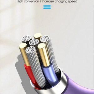 Cablu Silicone - USB to Lightning - QC 3.0 1 metre alb - Img 2