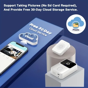 Camera inteligenta WiFi pentru sonerie, interfon bidirectional, video HD, vedere nocturna imbunatatita, sistem de securitate cu schimbarea vocii, reincarcabila, alimentata prin USB, 36 V max, baterie de 800 mAh, PMMN332841 - Img 4