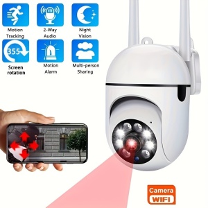 Camera video wireless 1080p HD color, vedere pe timp de noapte, pentru interior/exterior, PMKT106426 - Img 7