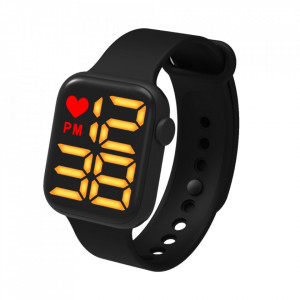 Ceas Sport Led Unisex, Quartz, afisaj Digital, Negru, LED102