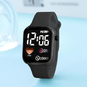 Ceas Sport Led Unisex, Quartz, afisaj Digital, Negru, TMYE3410110