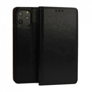 Husa pentru SAMSUNG GALAXY S21, negru, (piele italiana originala)