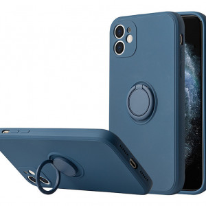 Husa pentru Xiaomi MI 11 PRO, Vennus Silicone cu inel, albastru - Img 5