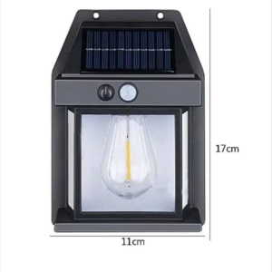 Lampa solara de perete LED cu senzor de miscare fara fir 3W Coba, lumina decorativa, Negru, AD1325 - Img 6