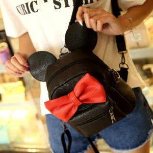 Mini Rucsac Dama Red Bow, negru, L302 - Img 5