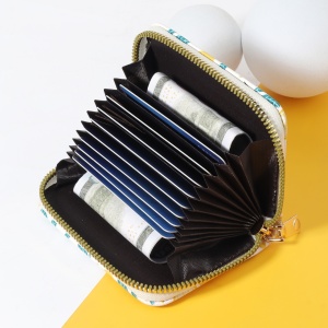 Portofel Dama pentru carduri, cu fermoar, imprimeu lamai si frunze, TMVW1496002 - Img 2