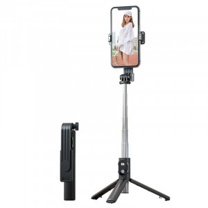 Selfie Stick MINI - with detachable Albastrutooth remote control and tripod - P20S Negru - Img 3