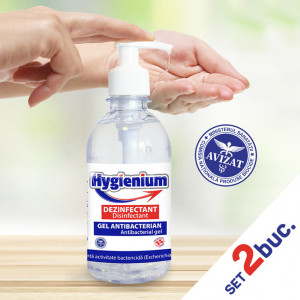 Set 2 bucati - Gel dezinfectant de mâini antibacterian Hygienium 300 ml
