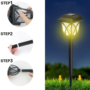 Set 4 lămpi solare LED pentru grădină – Design retro, iluminare decorativă, TMJG835436 - Img 4