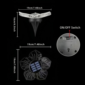 Set 4 lămpi solare LED tip Lotus – Iluminat decorativ pentru sol, 12 LED-uri, TMQM837212 - Img 4
