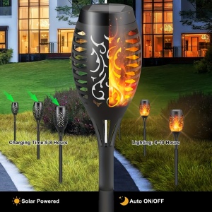 Set lămpi solare LED tip torță cu efect de flacără – Iluminat ambiental pentru grădină, TMVE476241 - Img 7